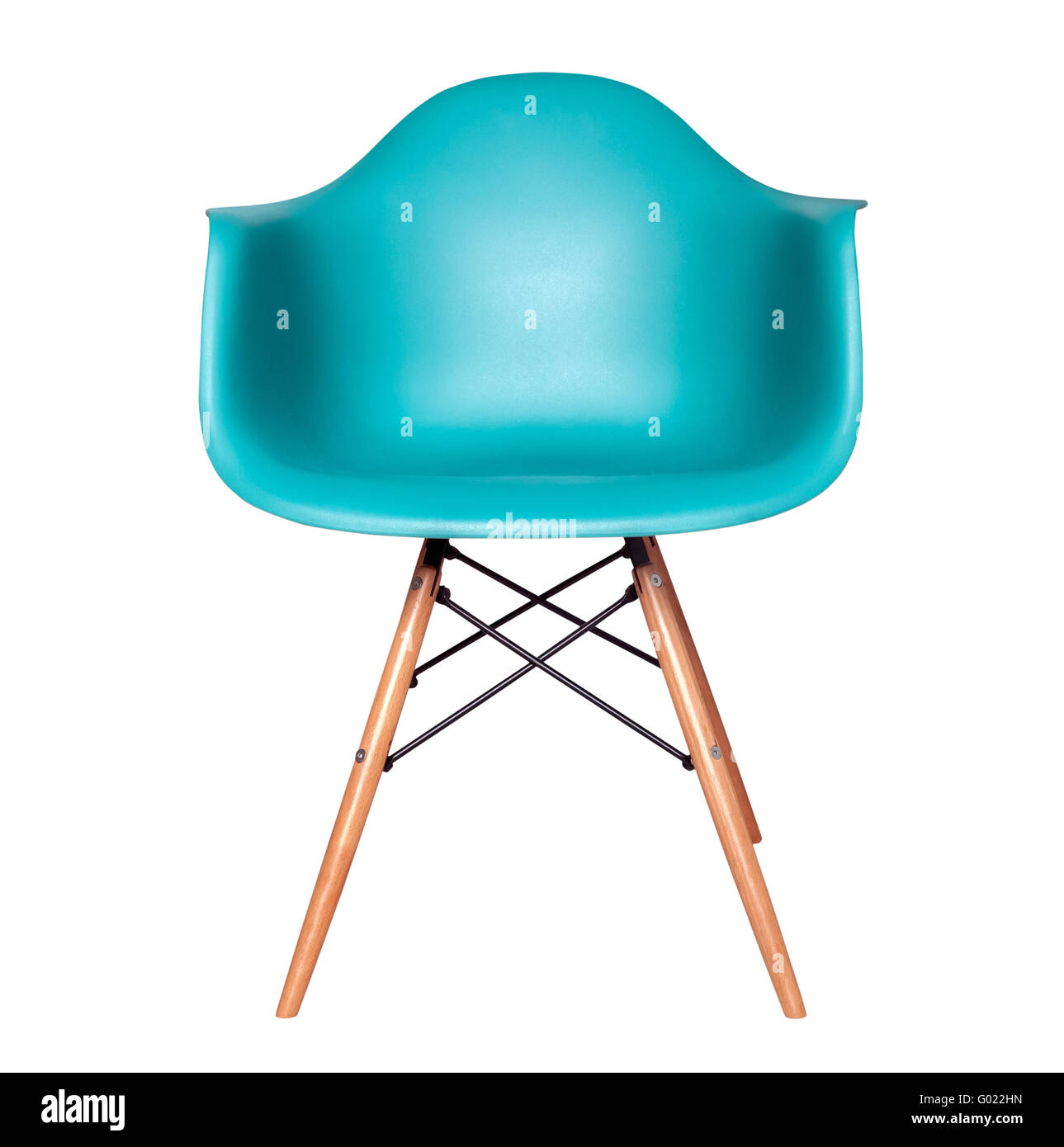 Modern chair stool of blue color isolated Stock Photo