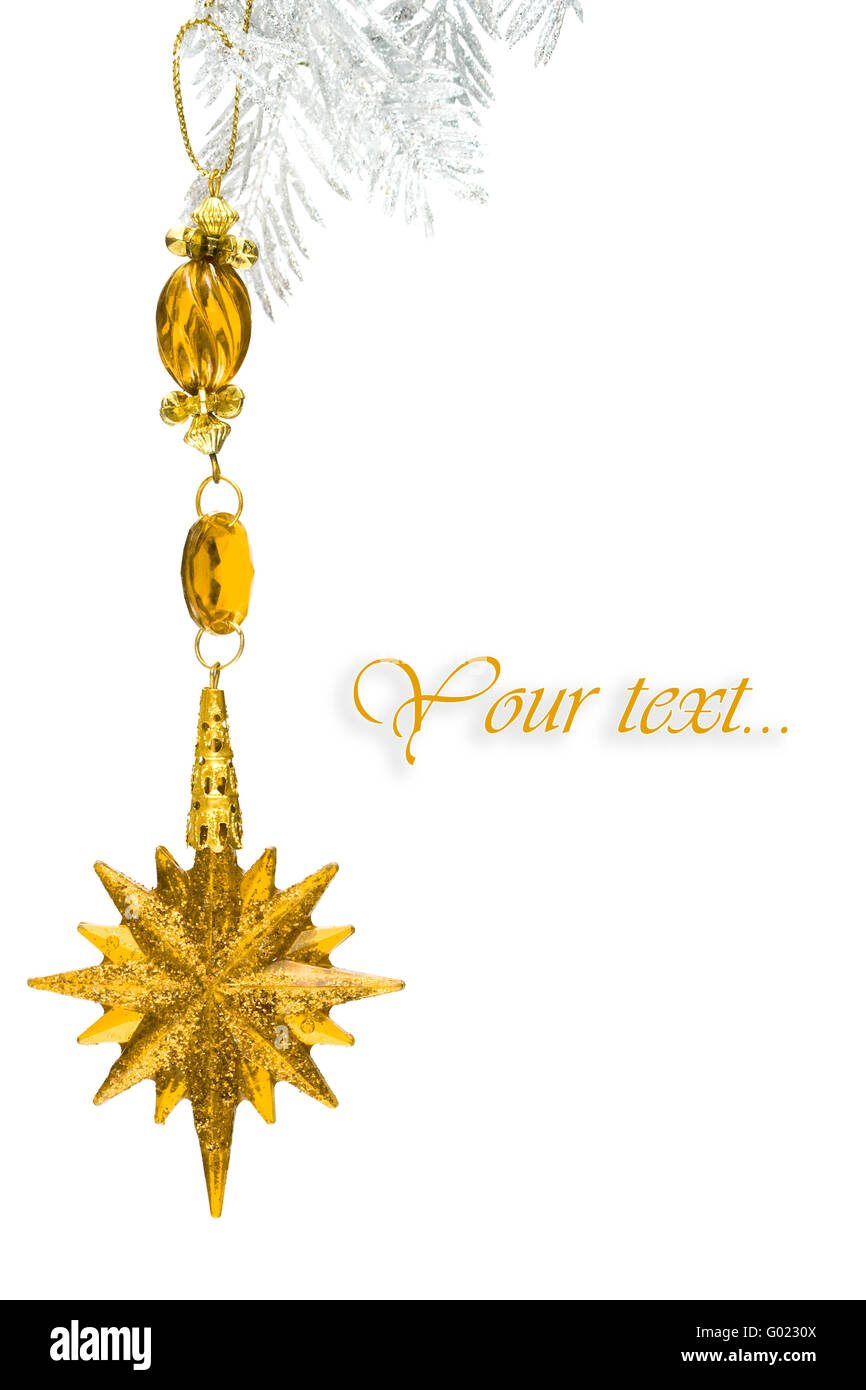 gold decoration star isolated on white background Stock Photo - Alamy
