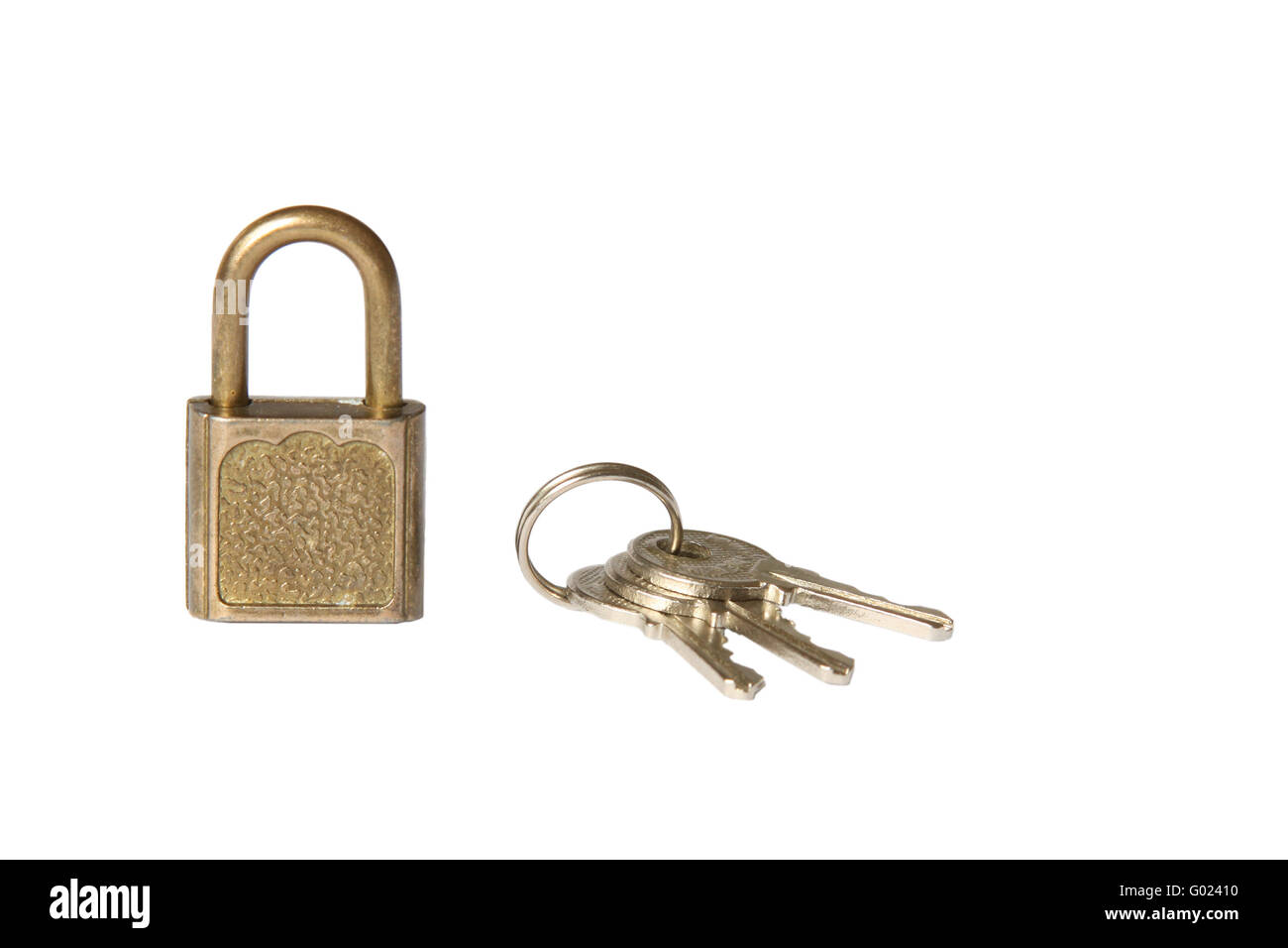 the padlock and the bunch of keys. isolated on white Stock Photo - Alamy
