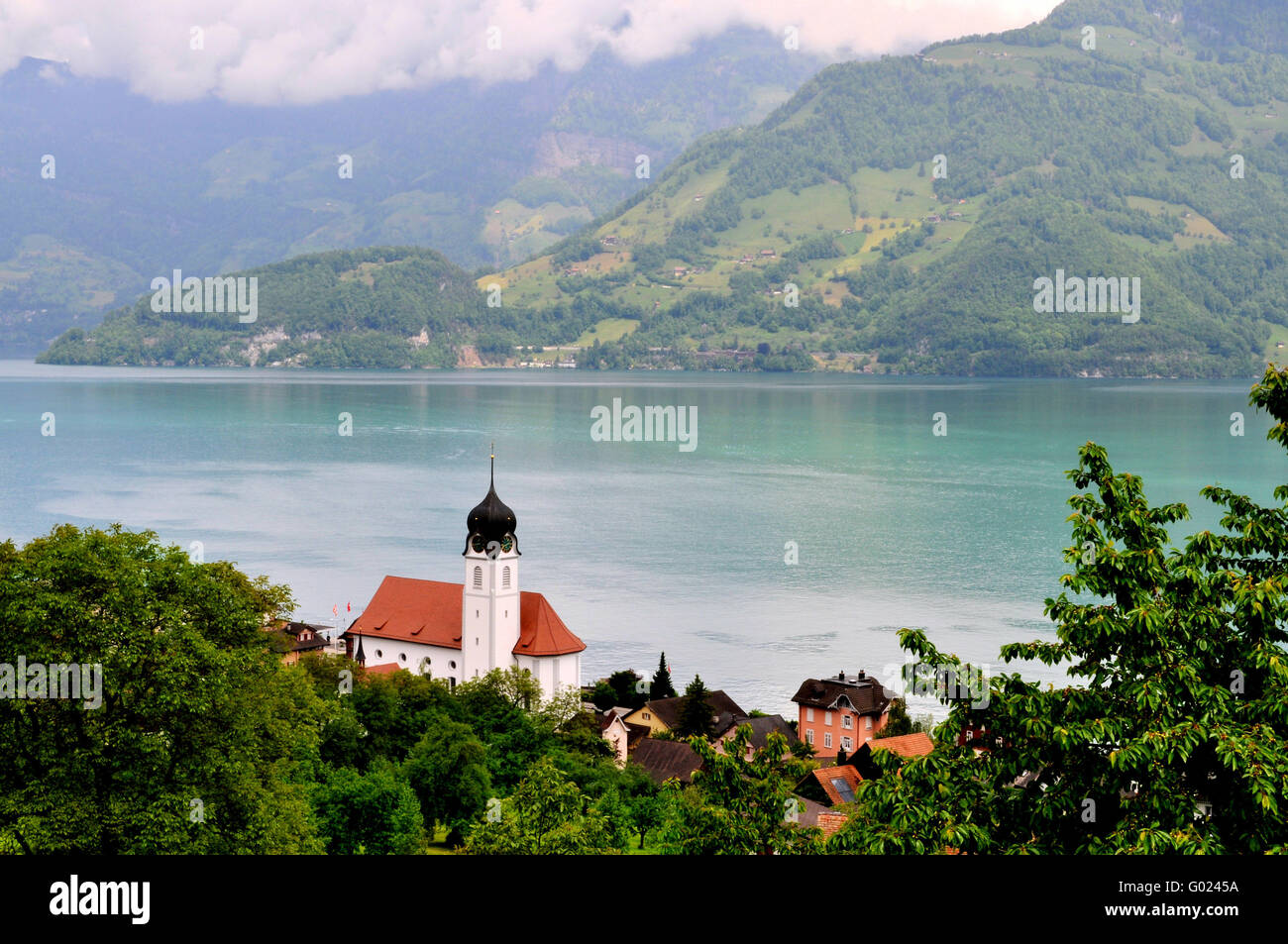 Lake Lucerne in the Swiss Alps Stock Photo