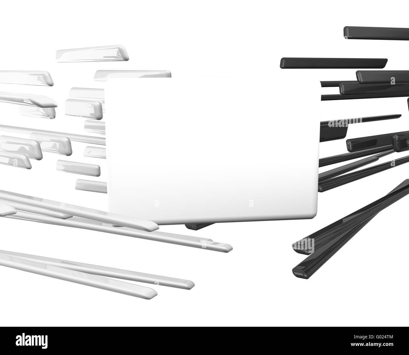 3d plane for text over black and white lines Stock Photo