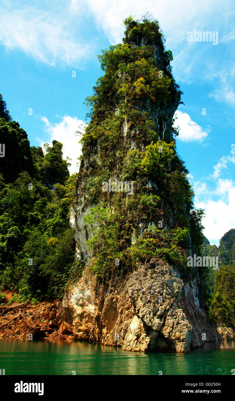 High cliffs on the tropical island Stock Photo