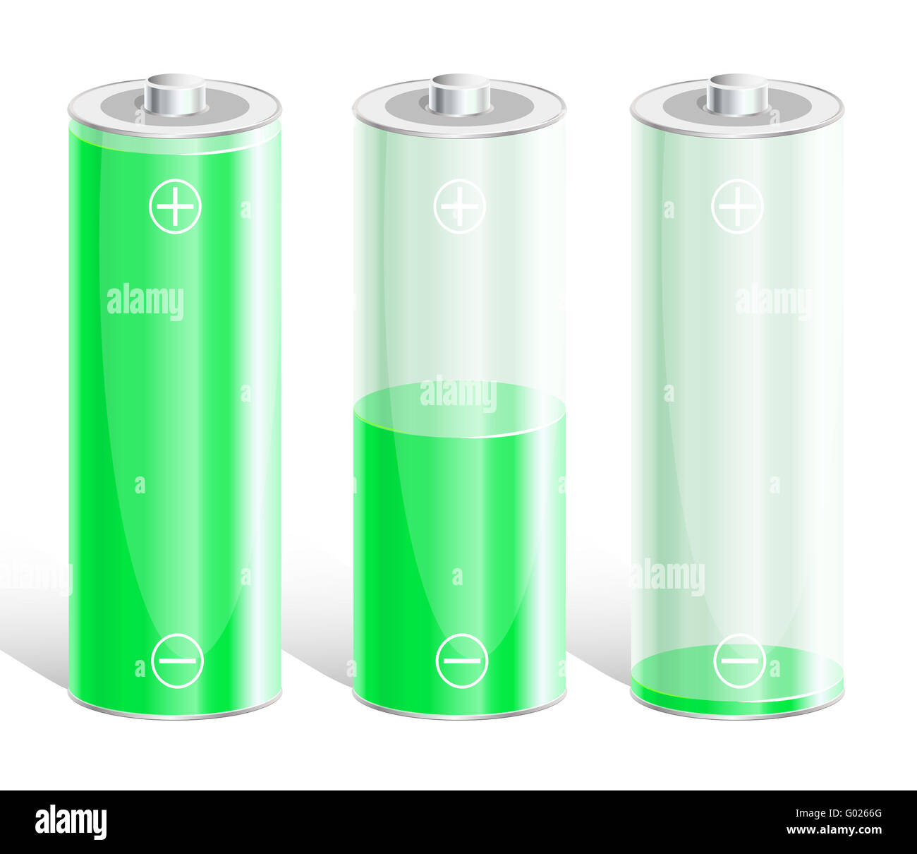 Battery with the level of charge. Stock Photo