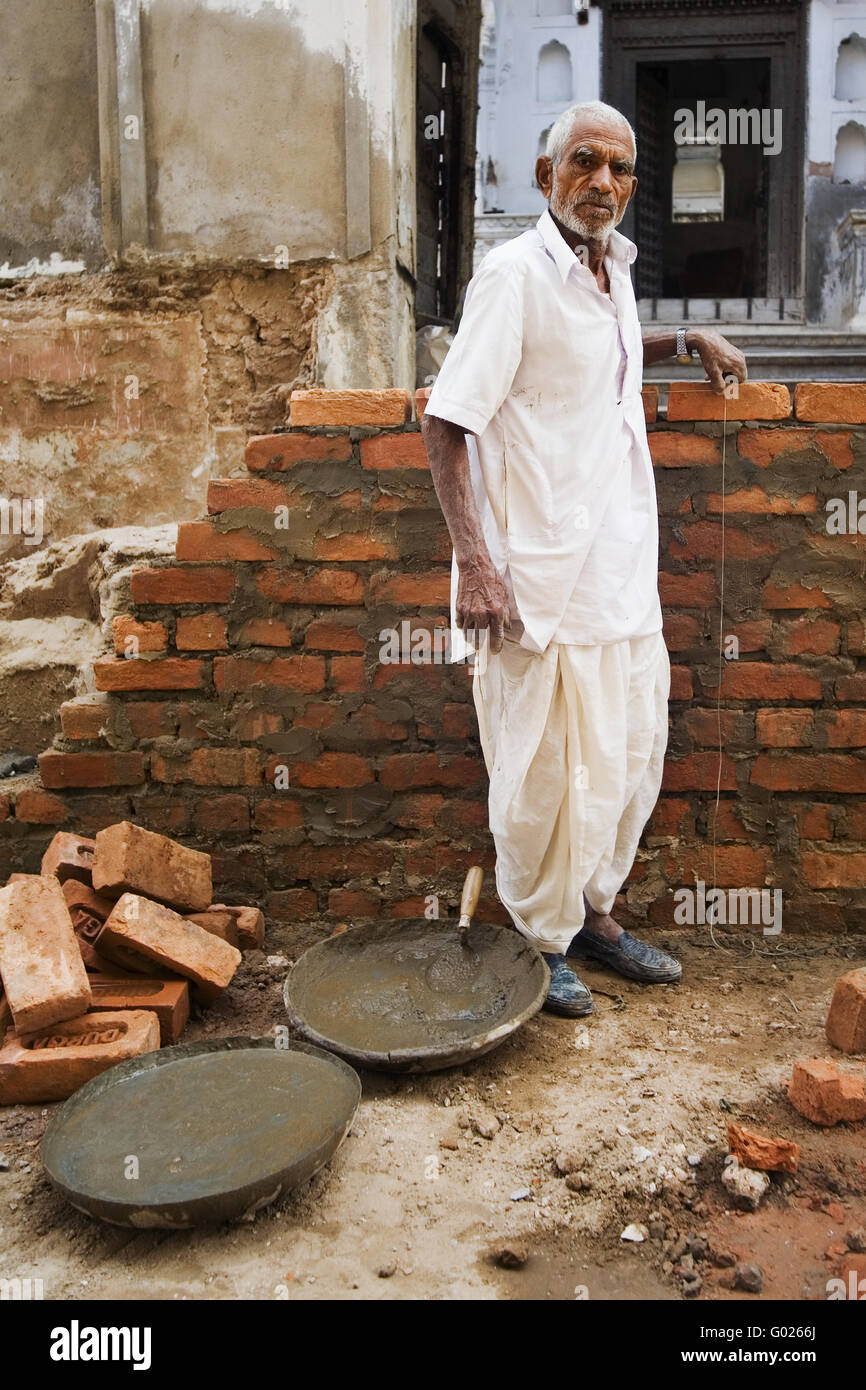 indian bricklayern, North India, India, Asia Stock Photo
