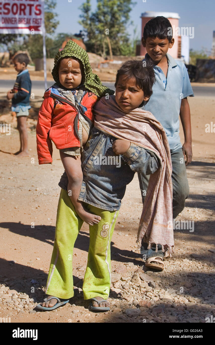 indian street children, North India, India, Asia Stock Photo