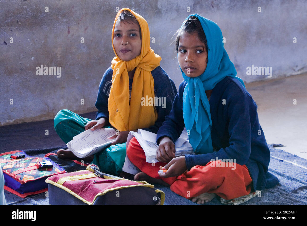 children in a country school, North India, India, Asia Stock Photo