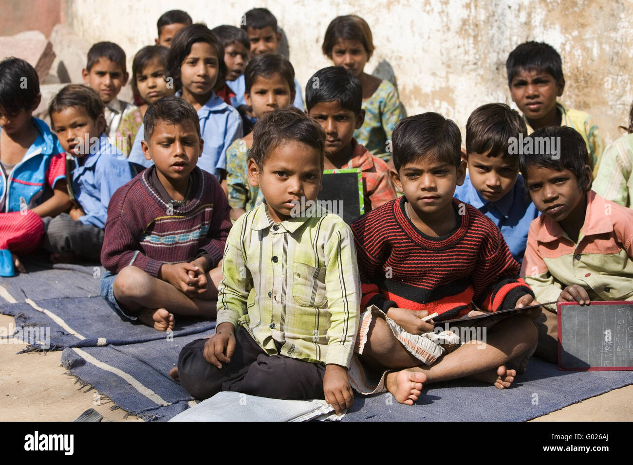 children in a country school, North India, India, Asia Stock Photo