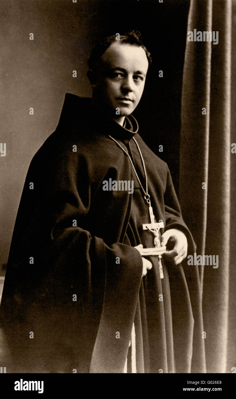 more Catholic priest, historic photograph, around 1920 Stock Photo