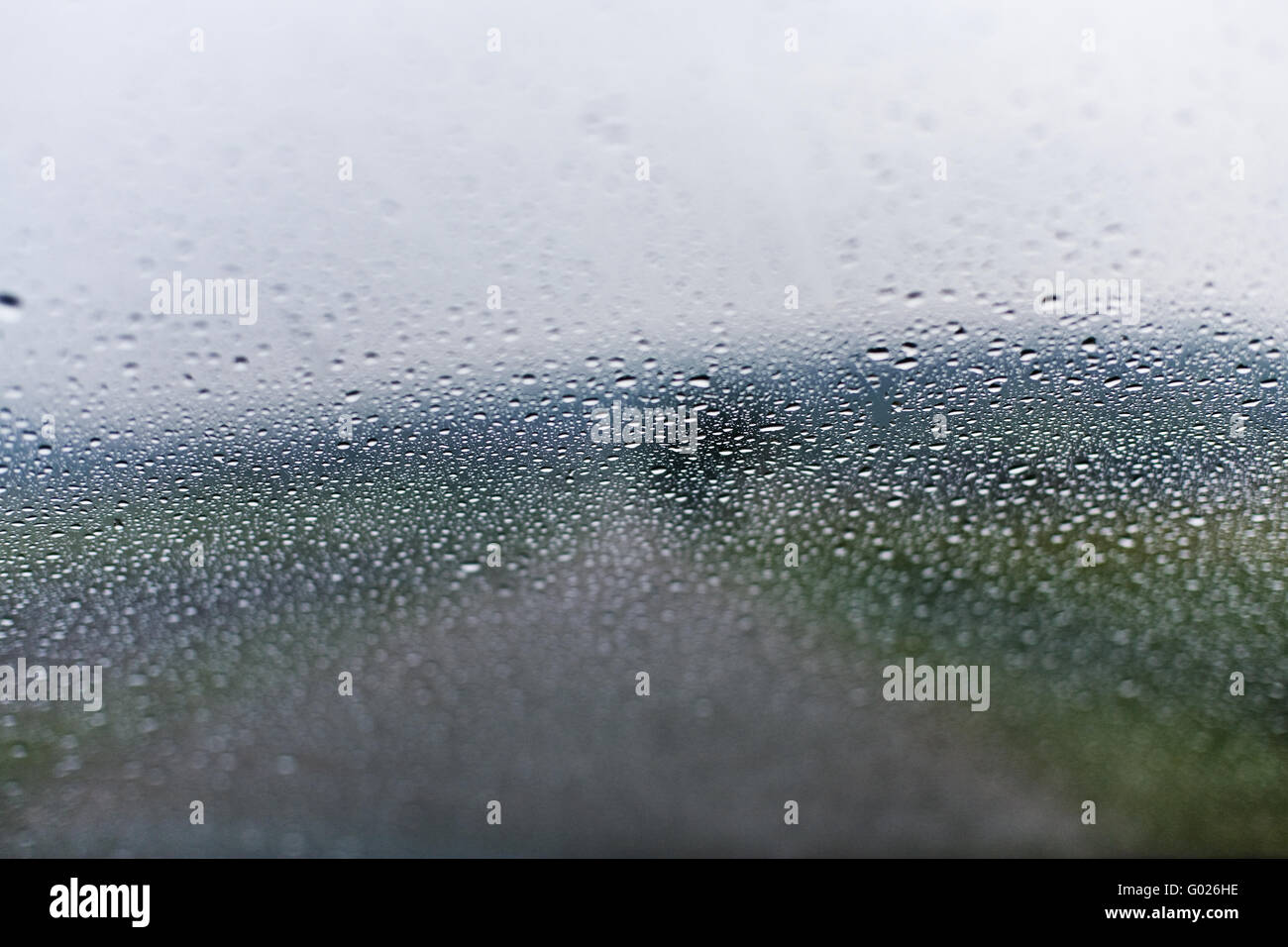 raindrops on a car window Stock Photo