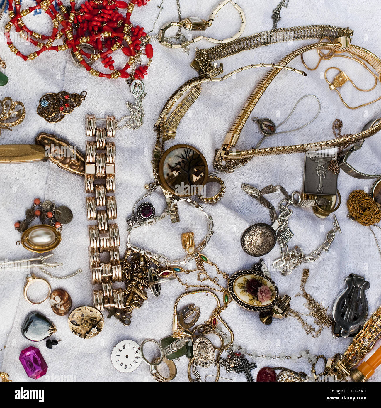 jewellery on a flea market Stock Photo