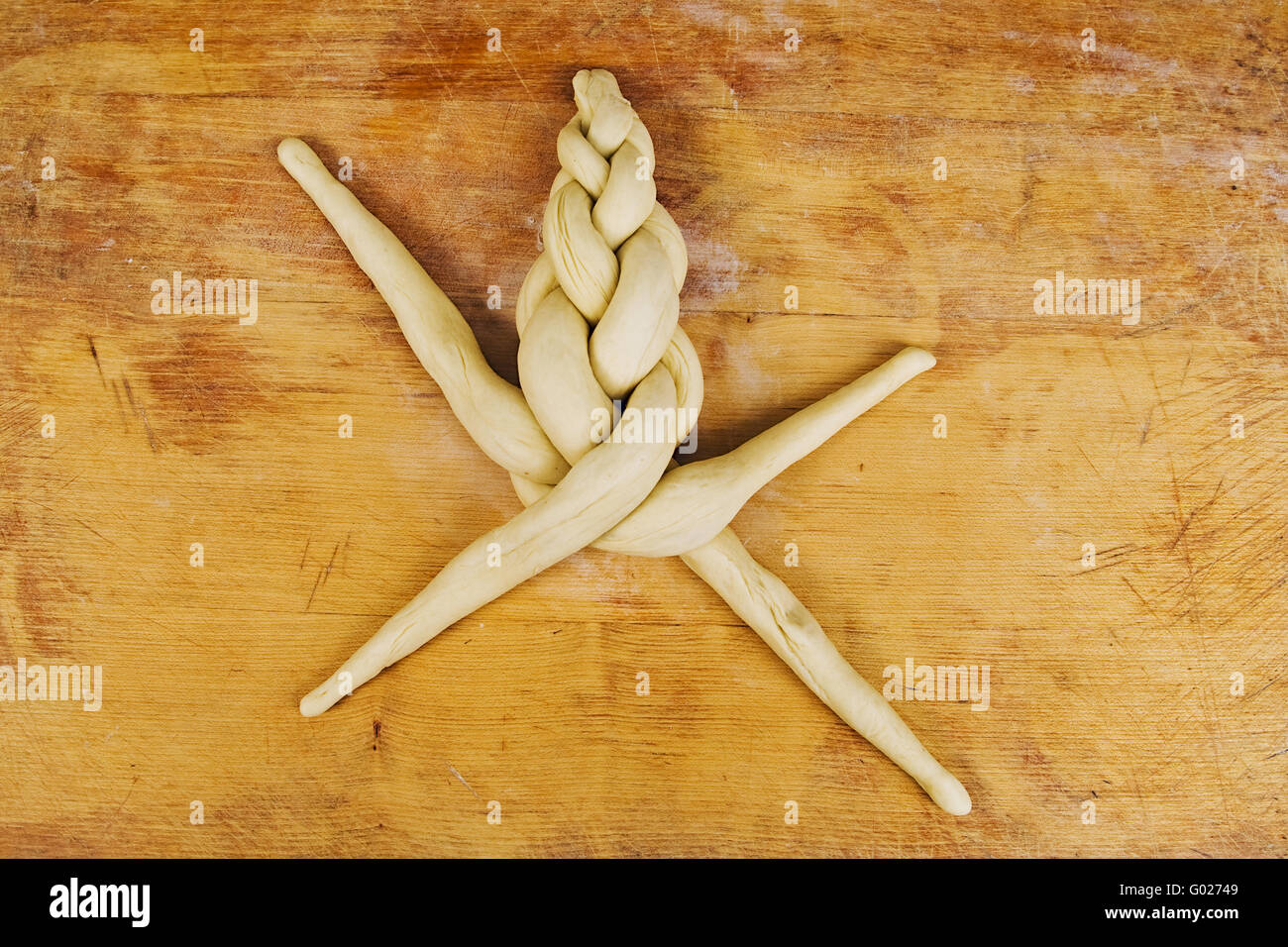 tresses of a plaited loaf Stock Photo