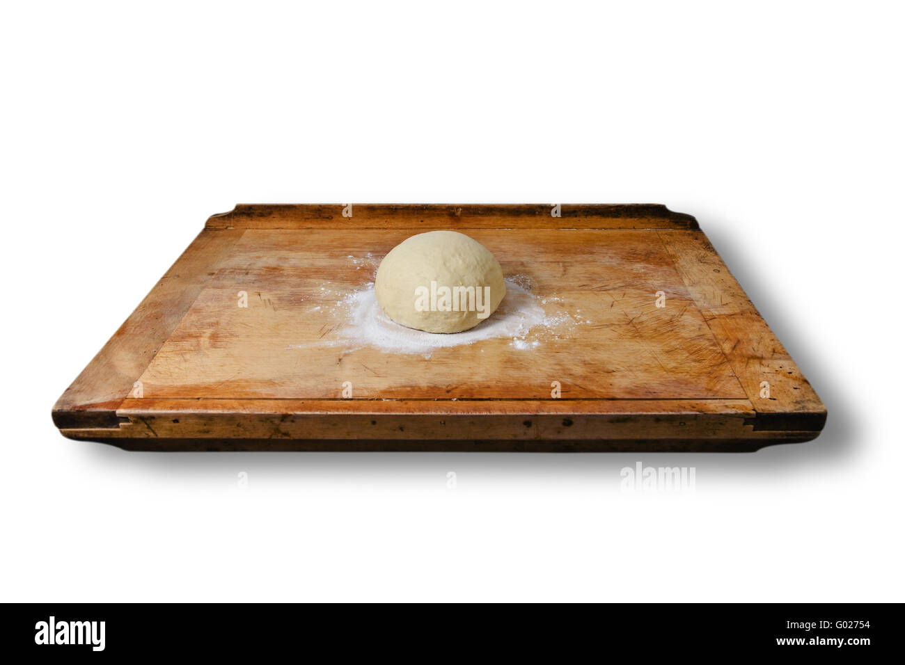 leavened dough on a breadboard Stock Photo