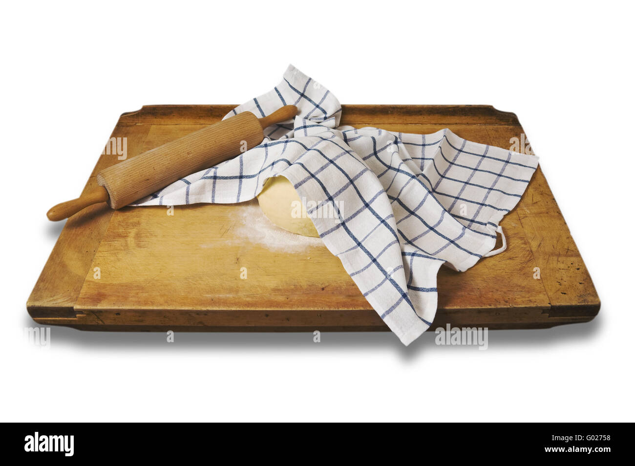 leavened dough on a  breadboard Stock Photo