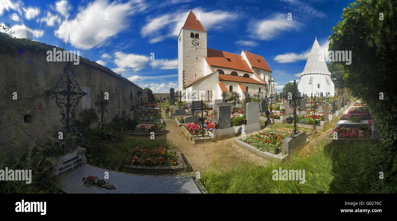 church and ossuary in Friedersbach, Zwettl, Waldviertel, Lower Austria, Austria Stock Photo