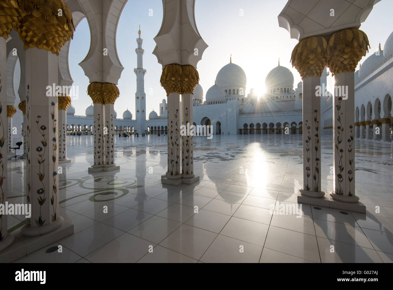Abu Dhabi, Sheikh Zayed Grand Mosque. Stock Photo
