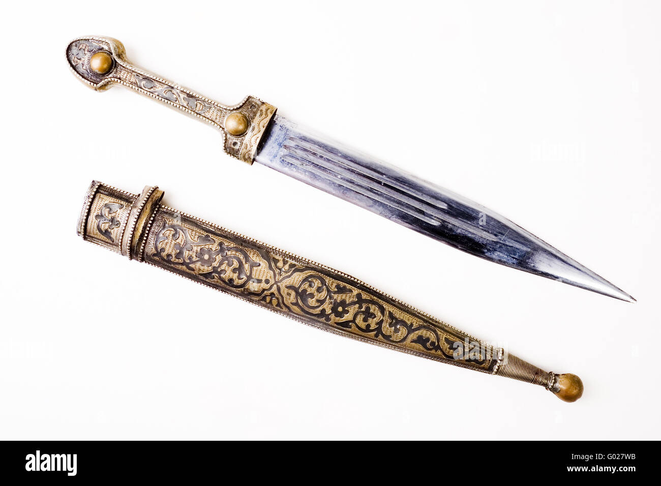Handmade traditional Georgian Dagger Sword Kinjal Qama Caucasian Damascus steel 