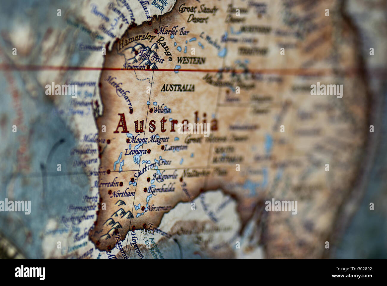 World map focus australia hi-res stock photography and images - Alamy