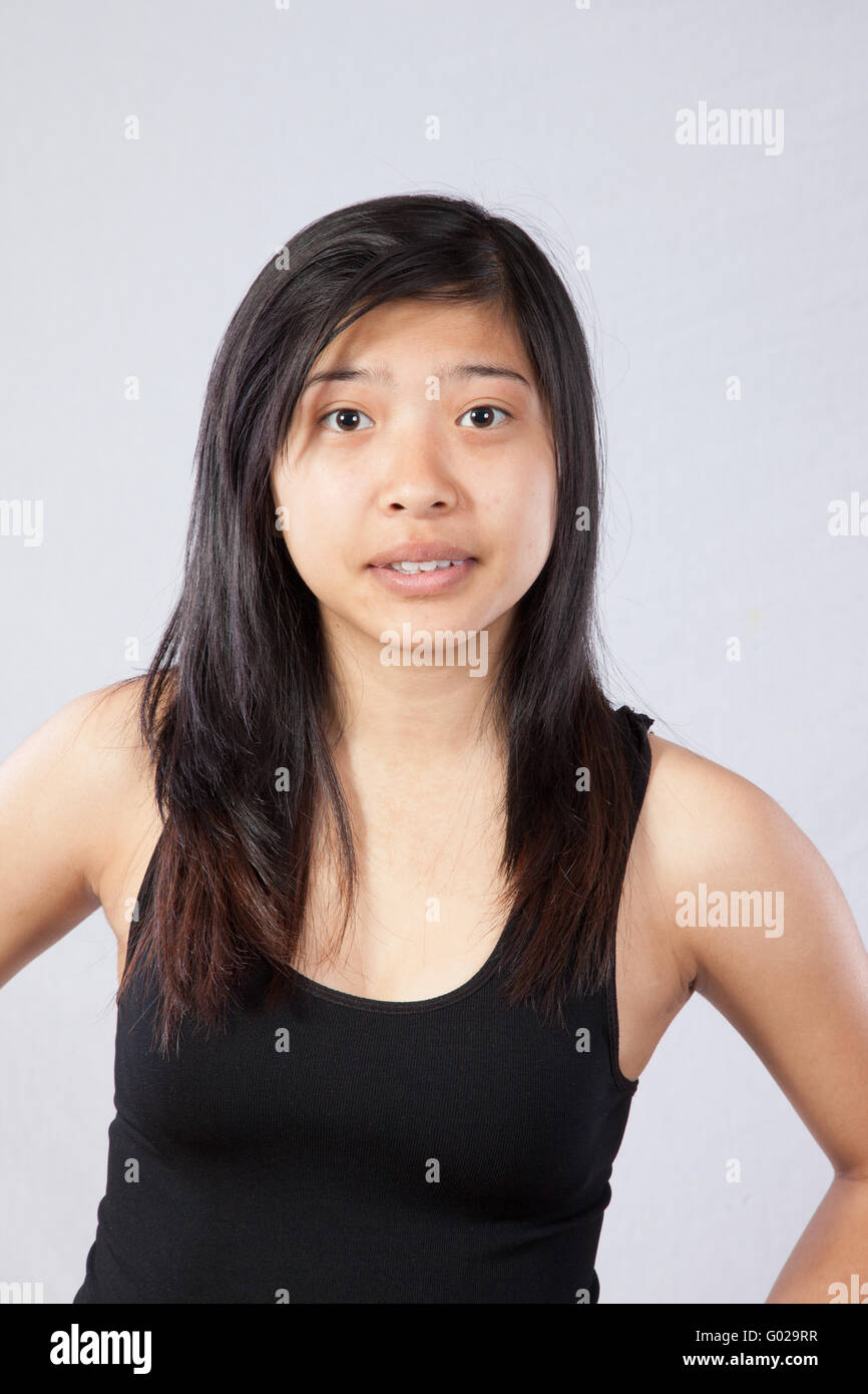 Lovely Asian woman looking at the camera with a big smile Stock Photo ...