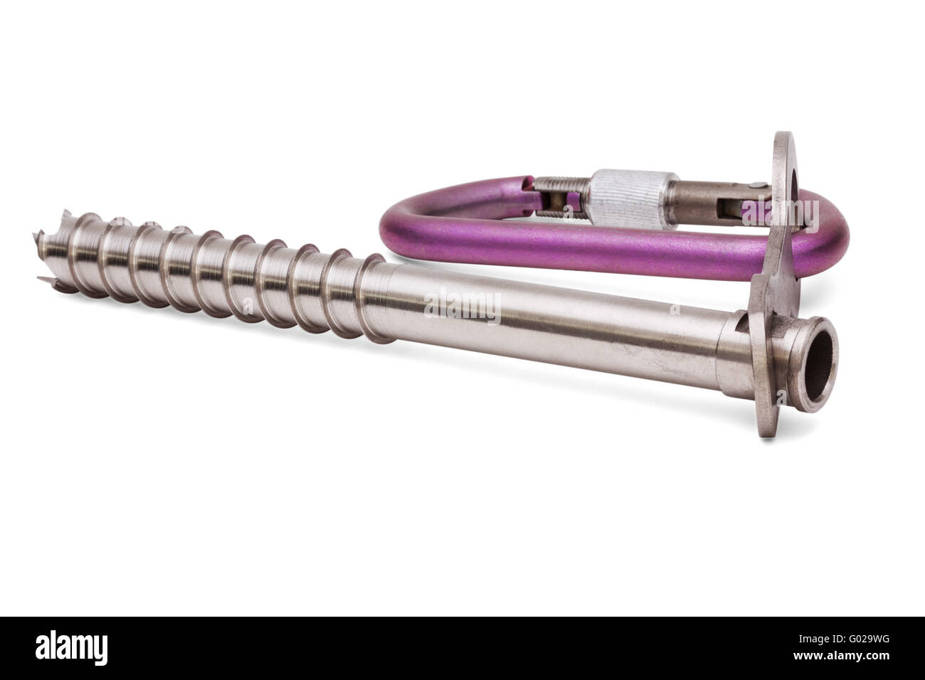 Ice Hook and Safety Hook isolated on the white background Stock Photo