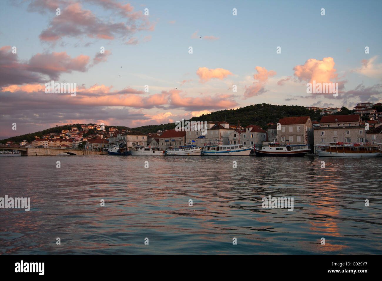 Dawn in Trogir. Croatia Stock Photo