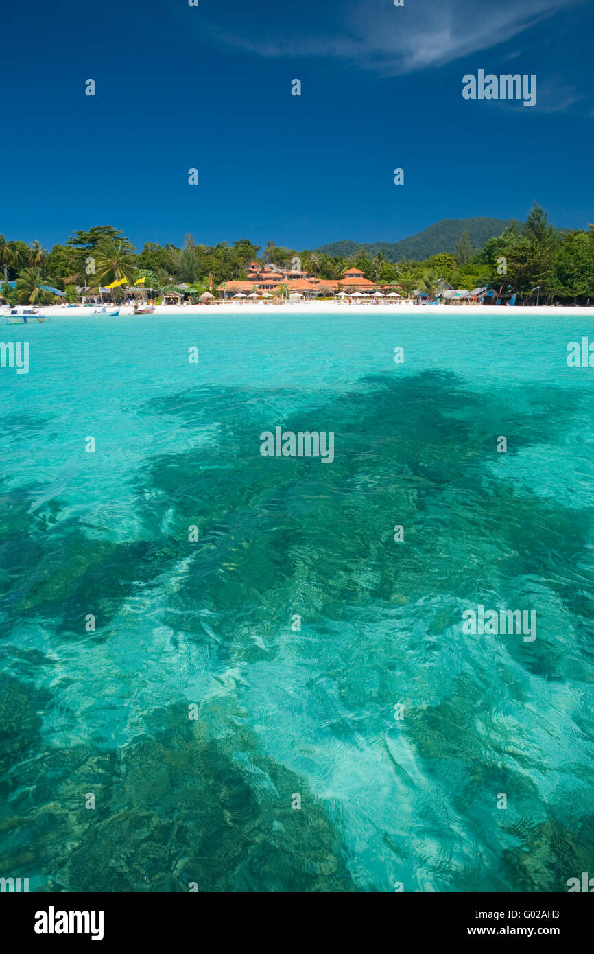 Crystal Clear Sea Resort Island Paradise Vertical Stock Photo