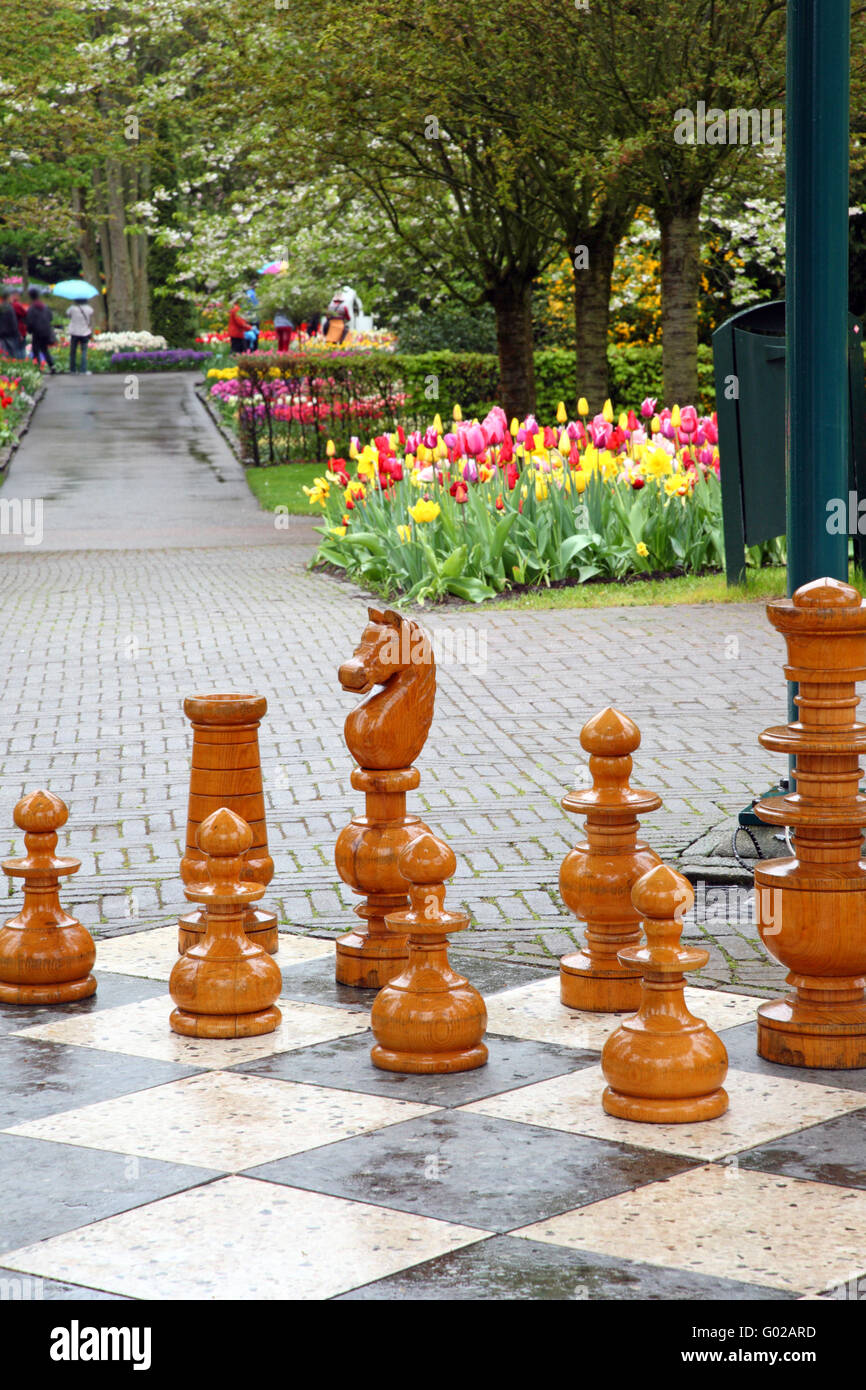 Outdoor Chess Pieces. Stock Photo