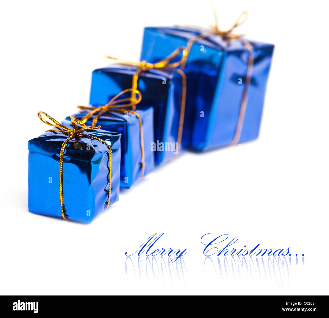 Festive gift boxes isolated on white background Stock Photo - Alamy