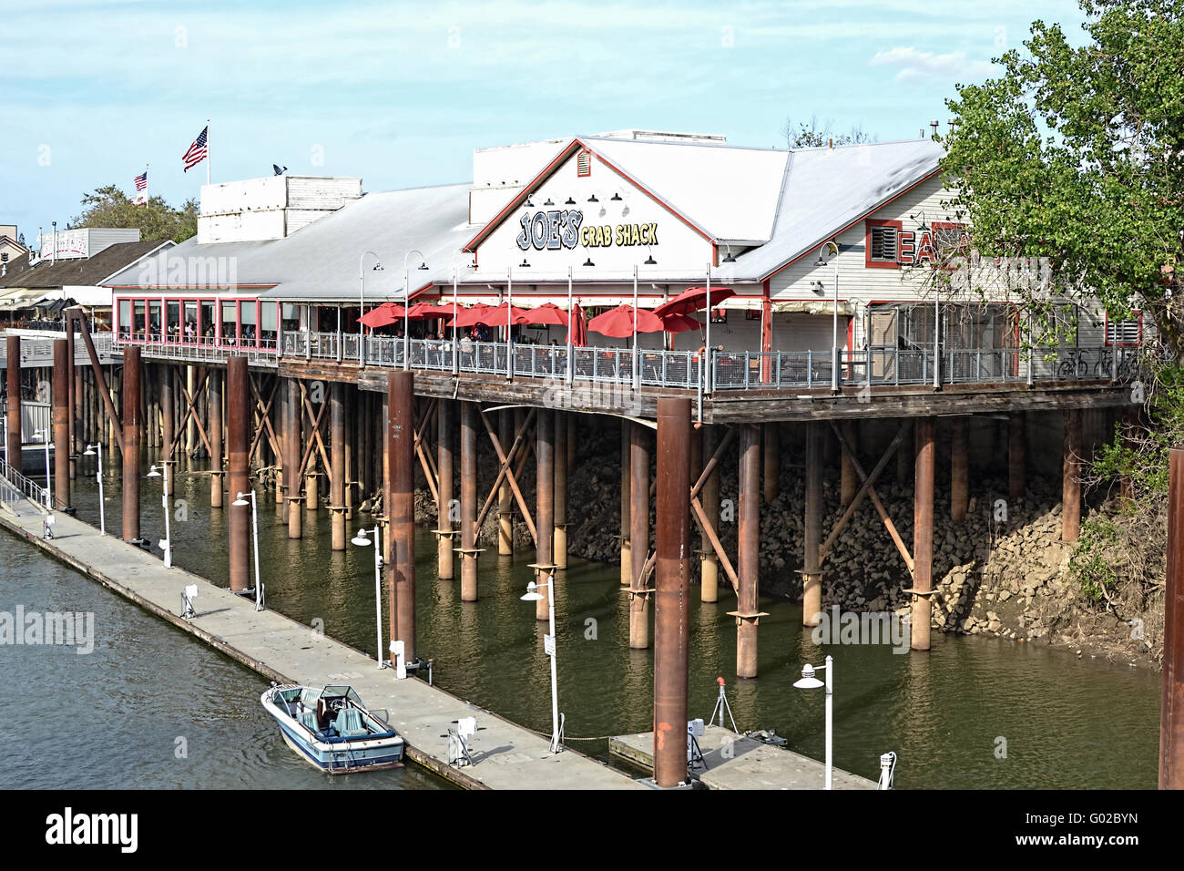 Joe’s crab shack viewed from the tower bridge in crab shack in Old