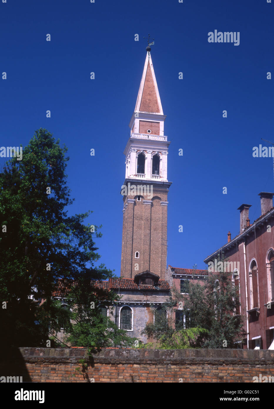 San Francesco della Vigna campanile church tower belltower Castello sestier Venice Veneto Italy Stock Photo