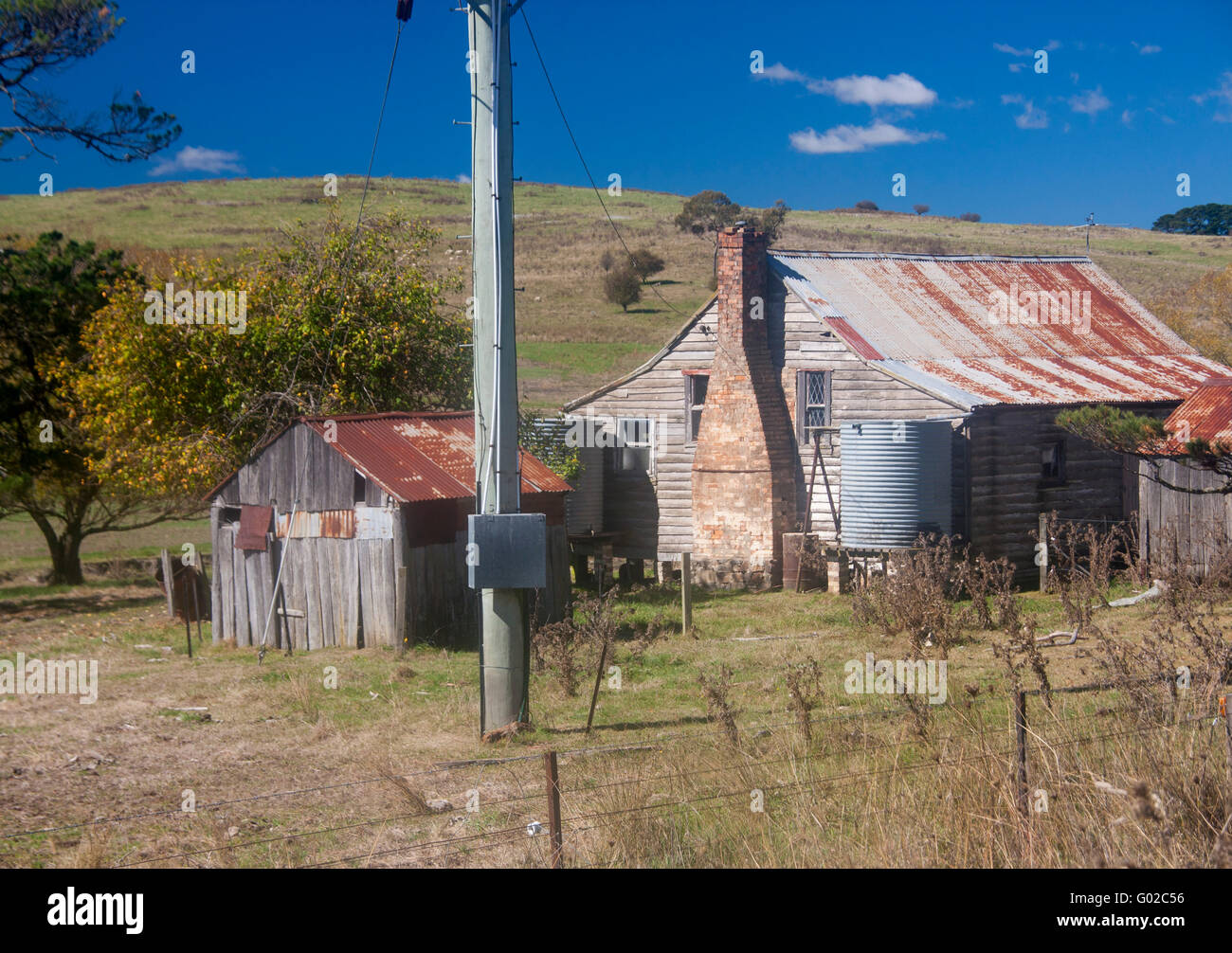 Irish Town Historic preserved farm farmhouse farmstead Walcha New South Wales NSW Australia Thunderbolt's Way road route Stock Photo