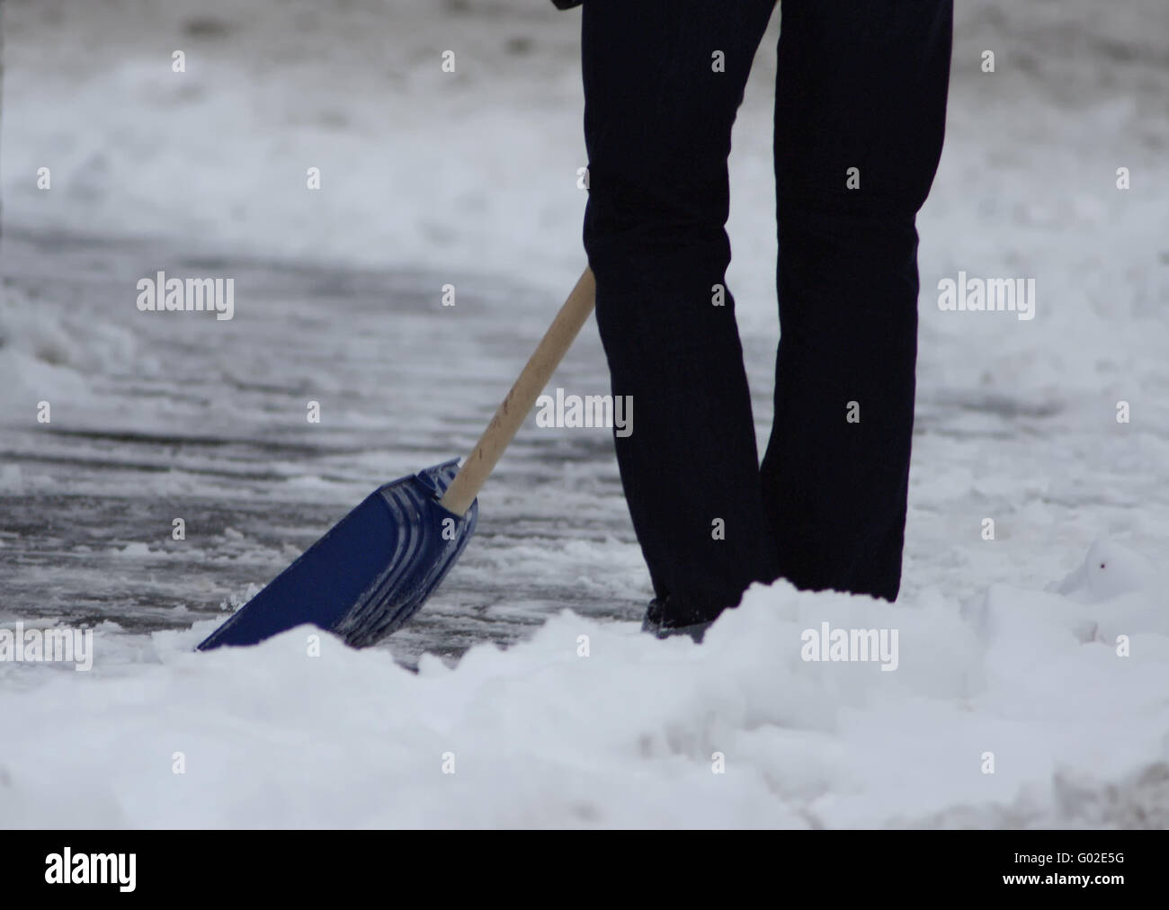 snow shovel Stock Photo