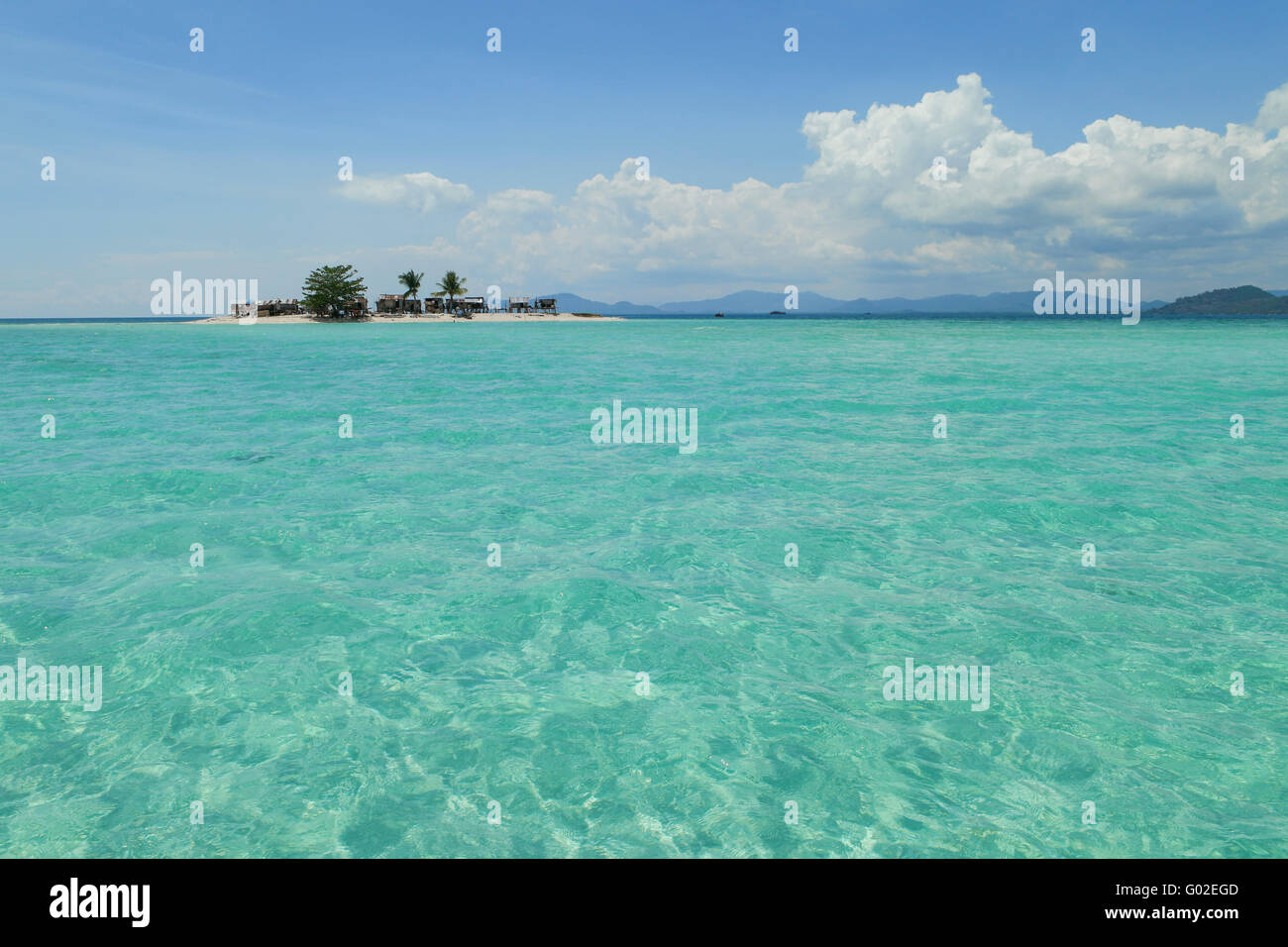 Gusungan Island located in Malaysia with crystal clear water. Stock Photo
