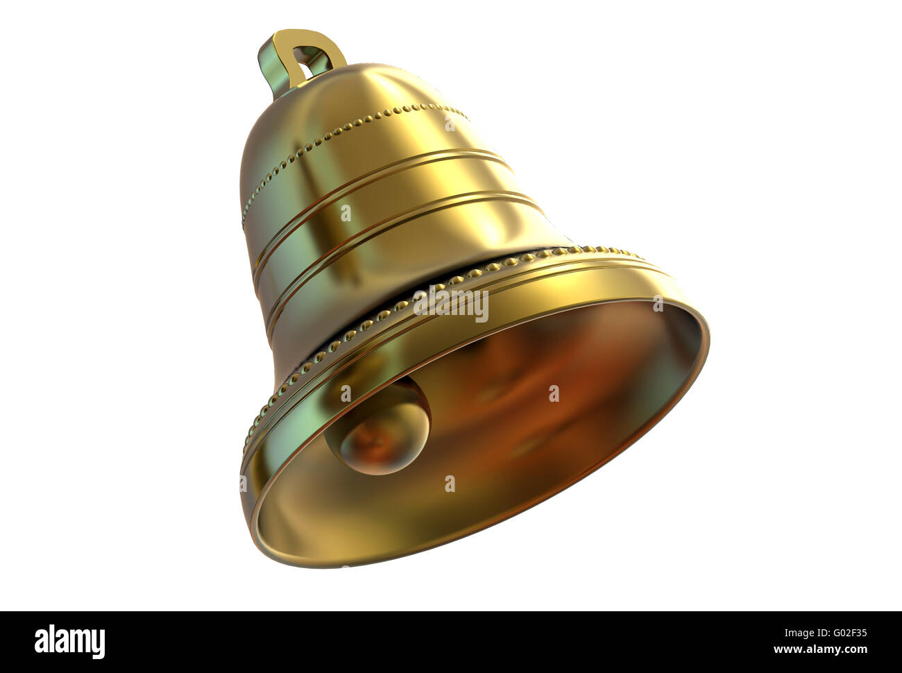 Golden easter bell isolated on white background Stock Photo Alamy