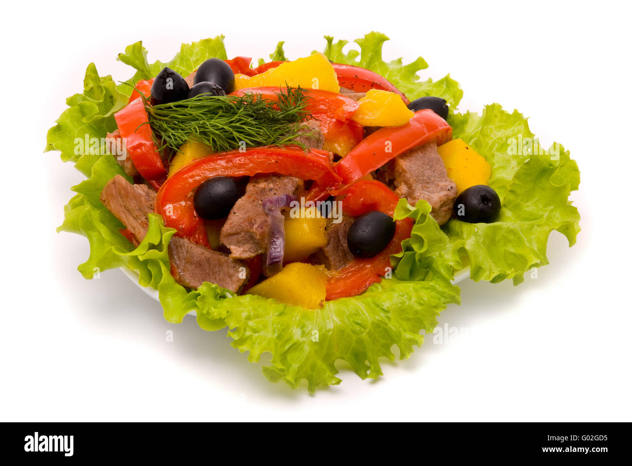 Stewed pork in fruit sauce with sweet pepper Stock Photo Alamy