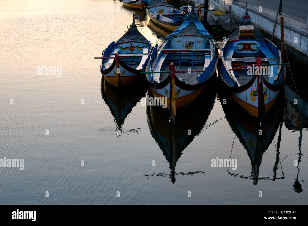 Traditional little fishing boat of Aveiro (Portugal) Stock Photo