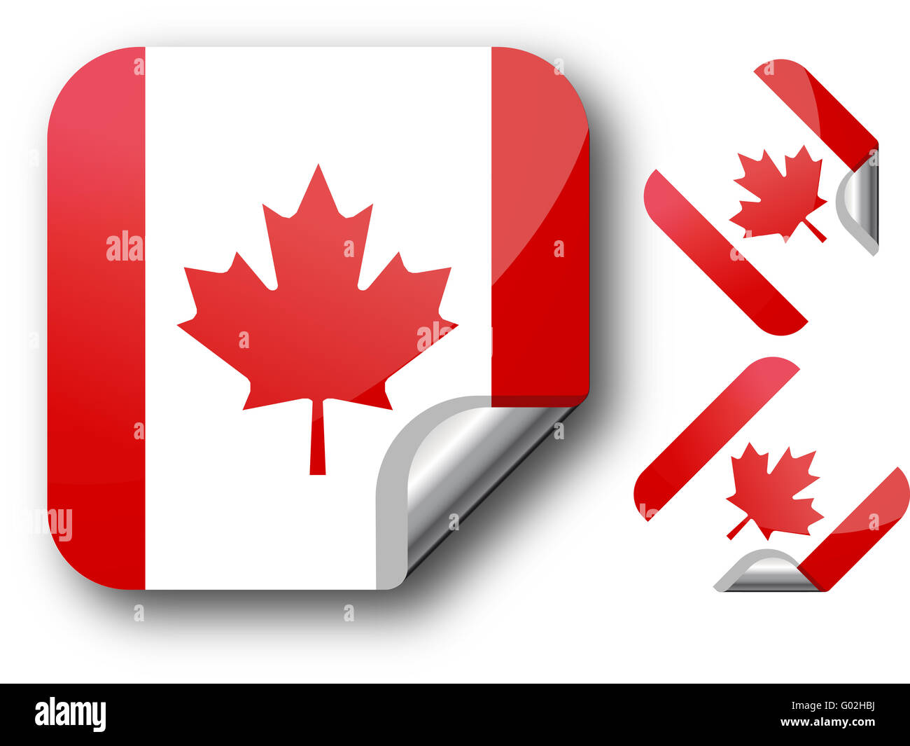 Sticker with Canada flag Stock Photo