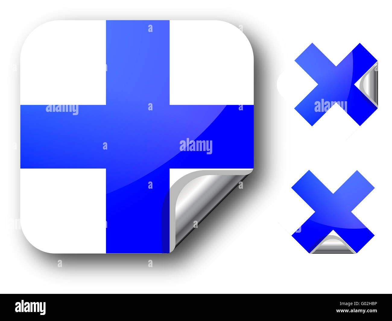 Sticker with Finland flag Stock Photo