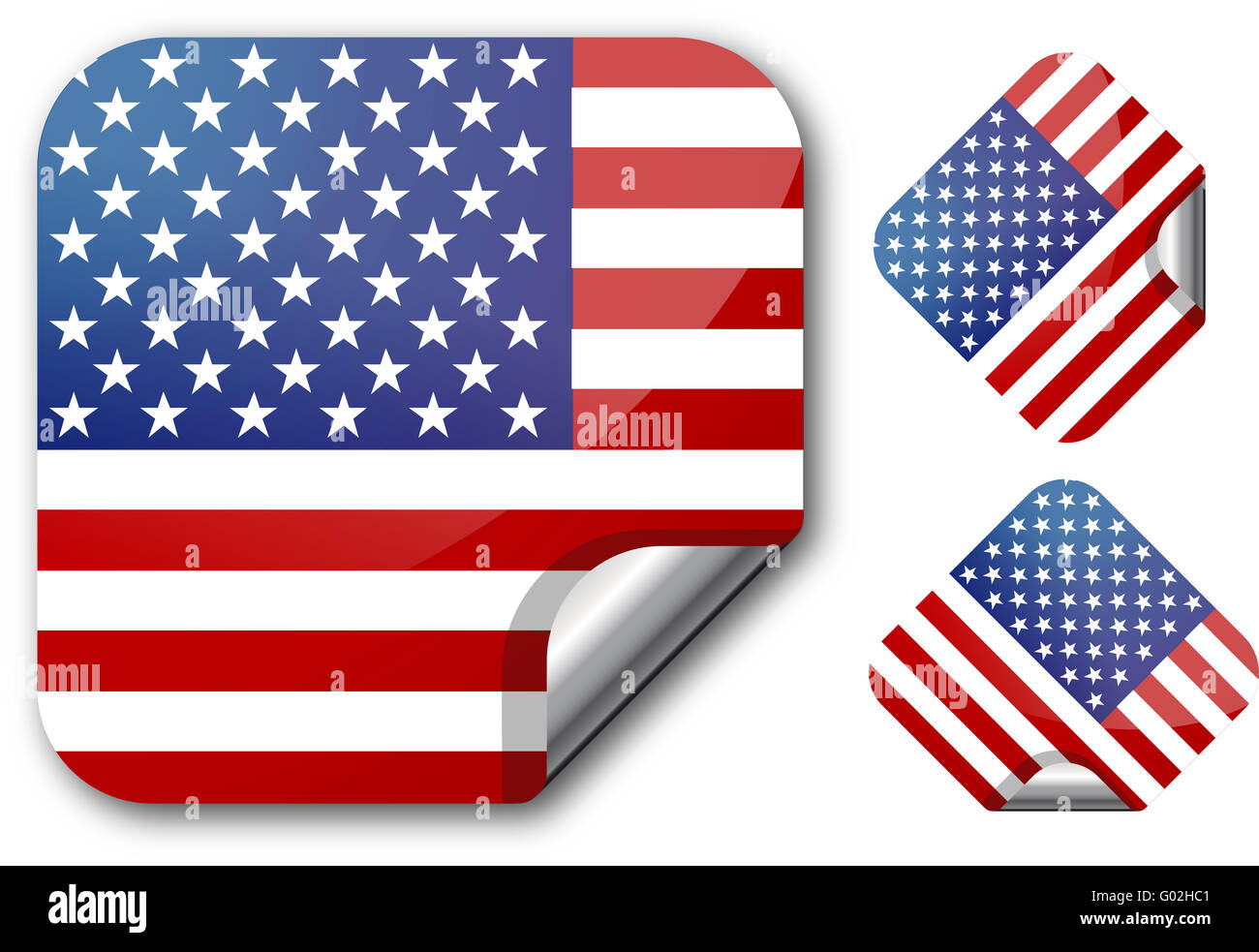 Sticker with Usa flag Stock Photo