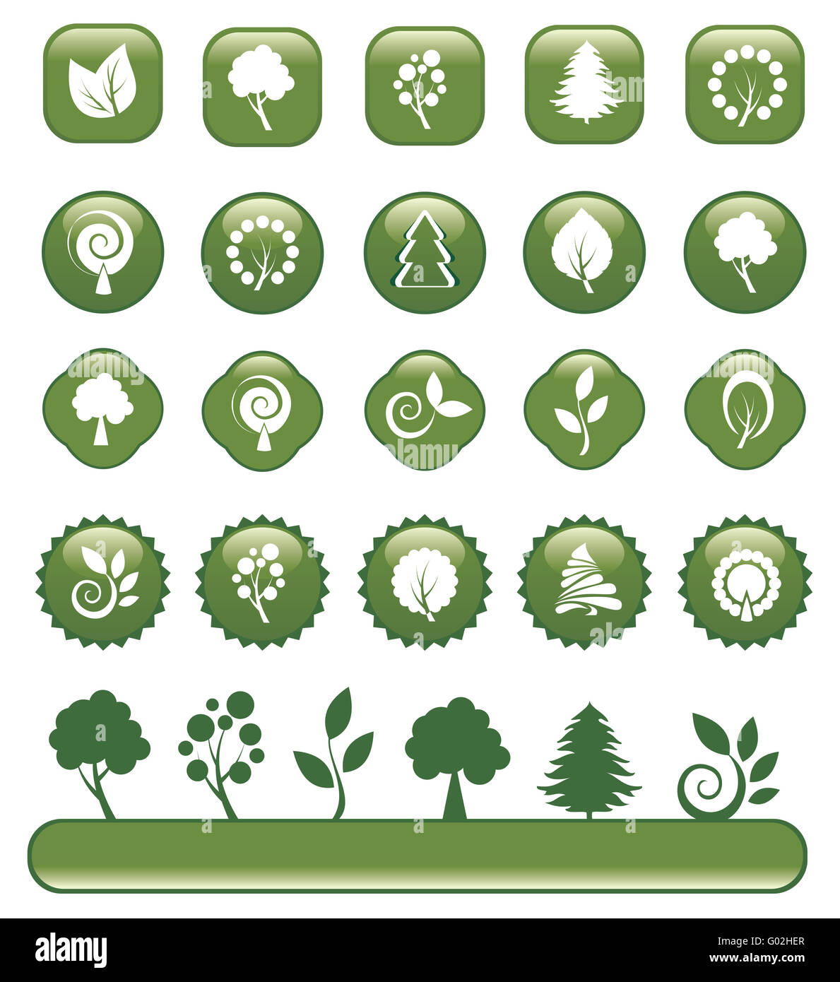 set of tree icon Stock Photo