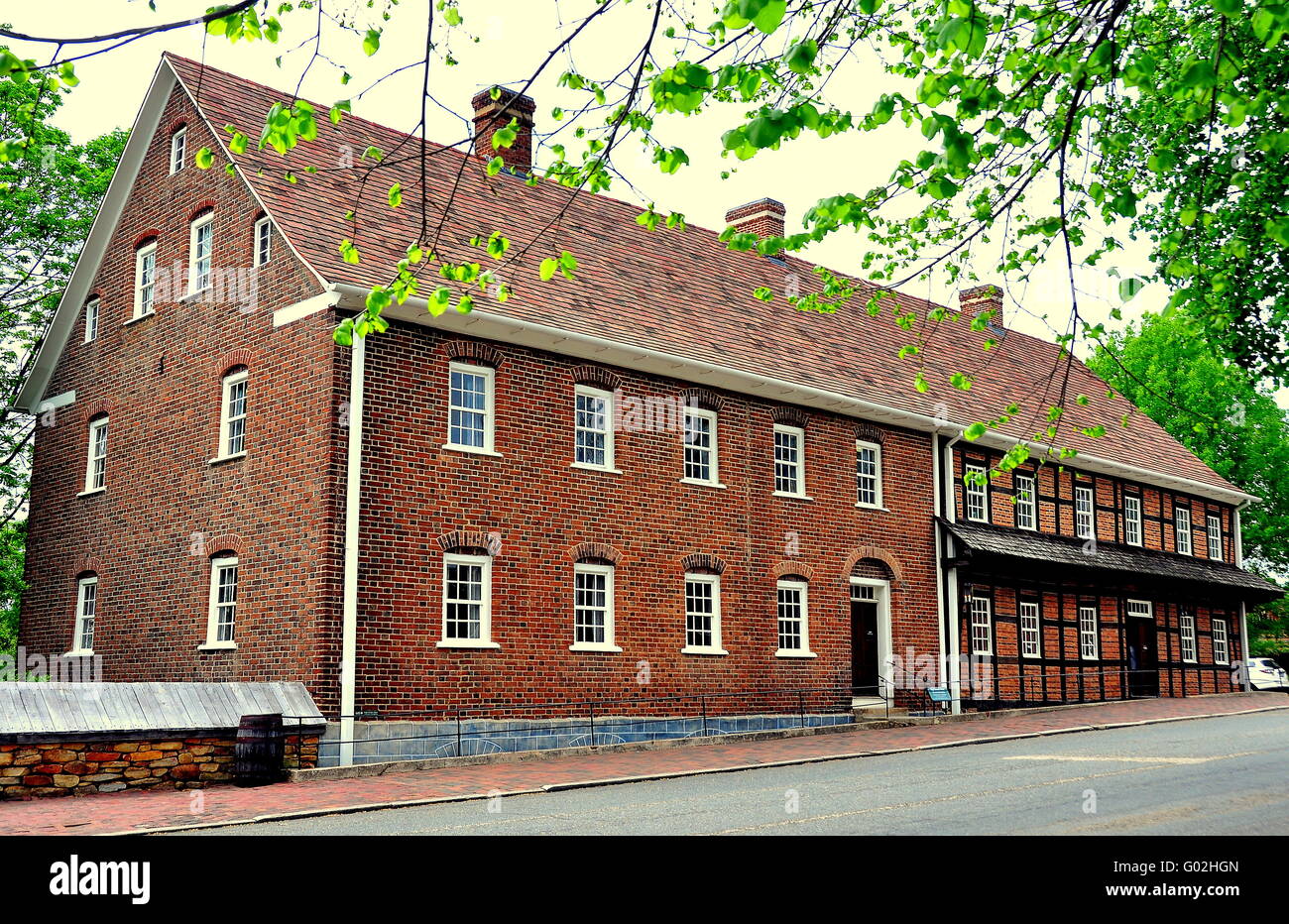 Old Salem, North Carolina 1769 Single Brothers' House (left) with