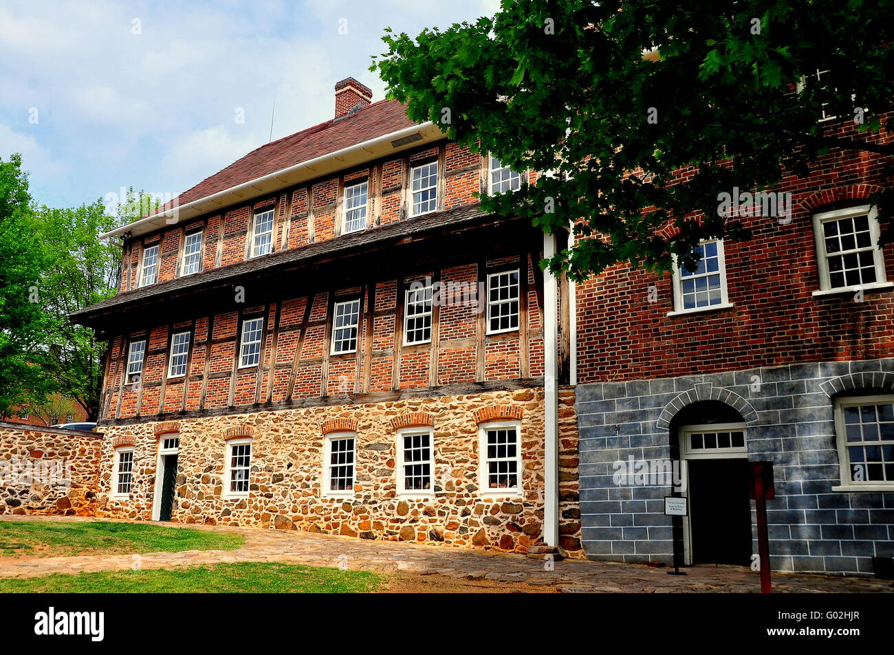 Old Salem, North Carolina 1769 Single Brothers' House (left) with larger 1786 addition (right