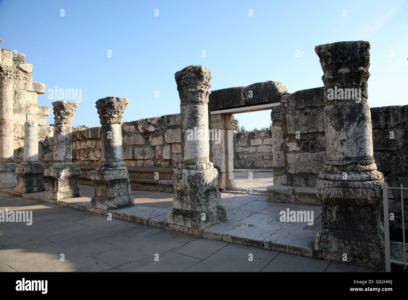 Synagogue of Capernaum Stock Photo