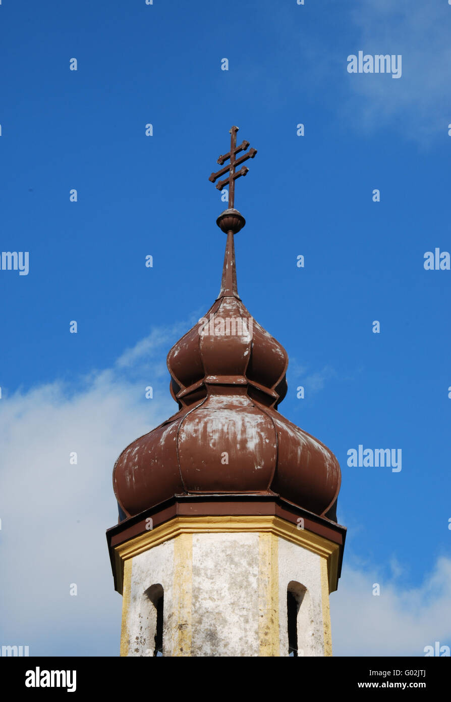 Onion dome church with bavarian / church tower Stock Photo - Alamy