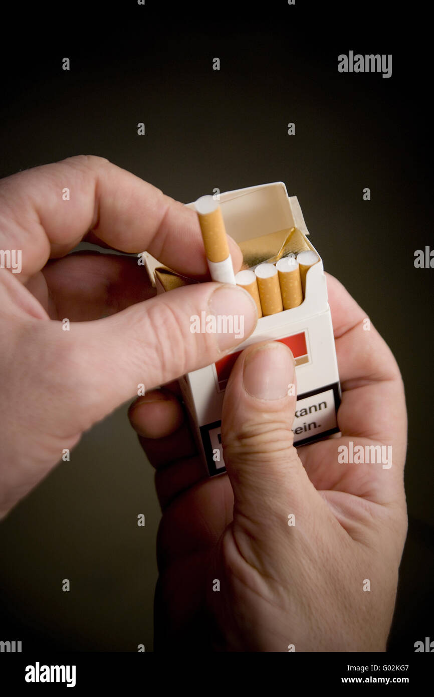 man with cigarettes Stock Photo