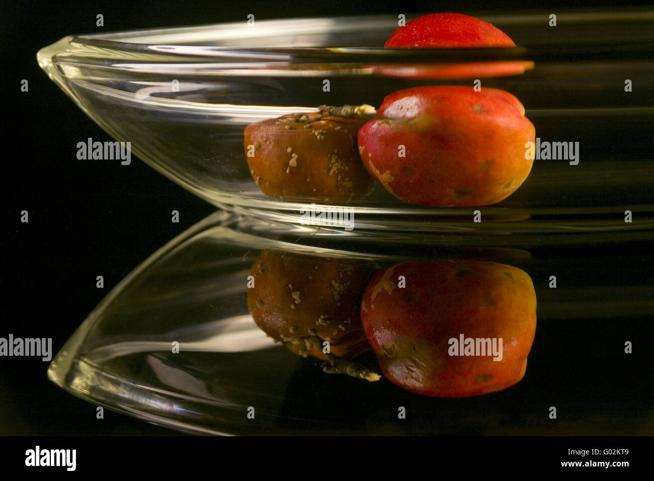 lazy apple in a dish Stock Photo