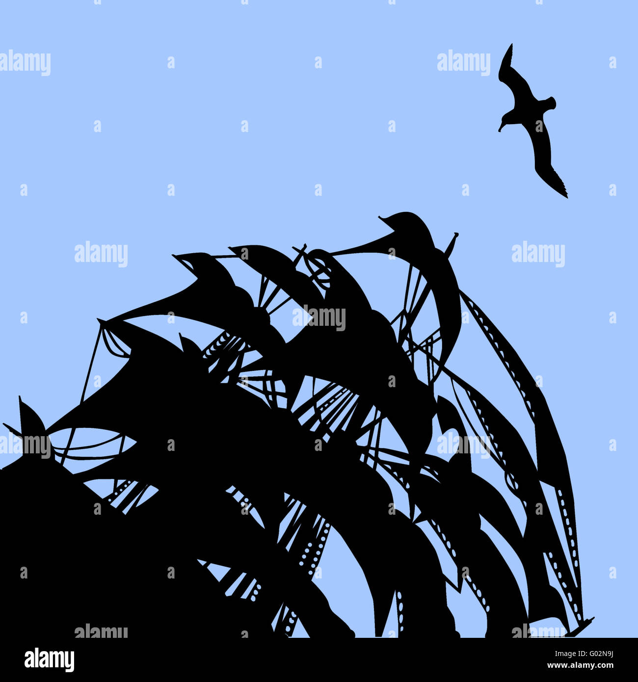 vector illustration of the sail on background blue sky Stock Photo