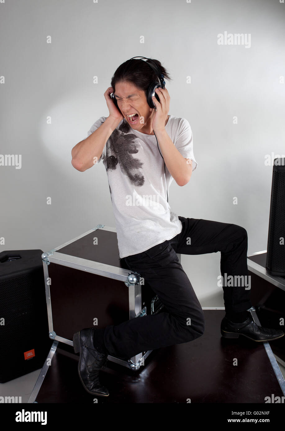 music and modeling Stock Photo