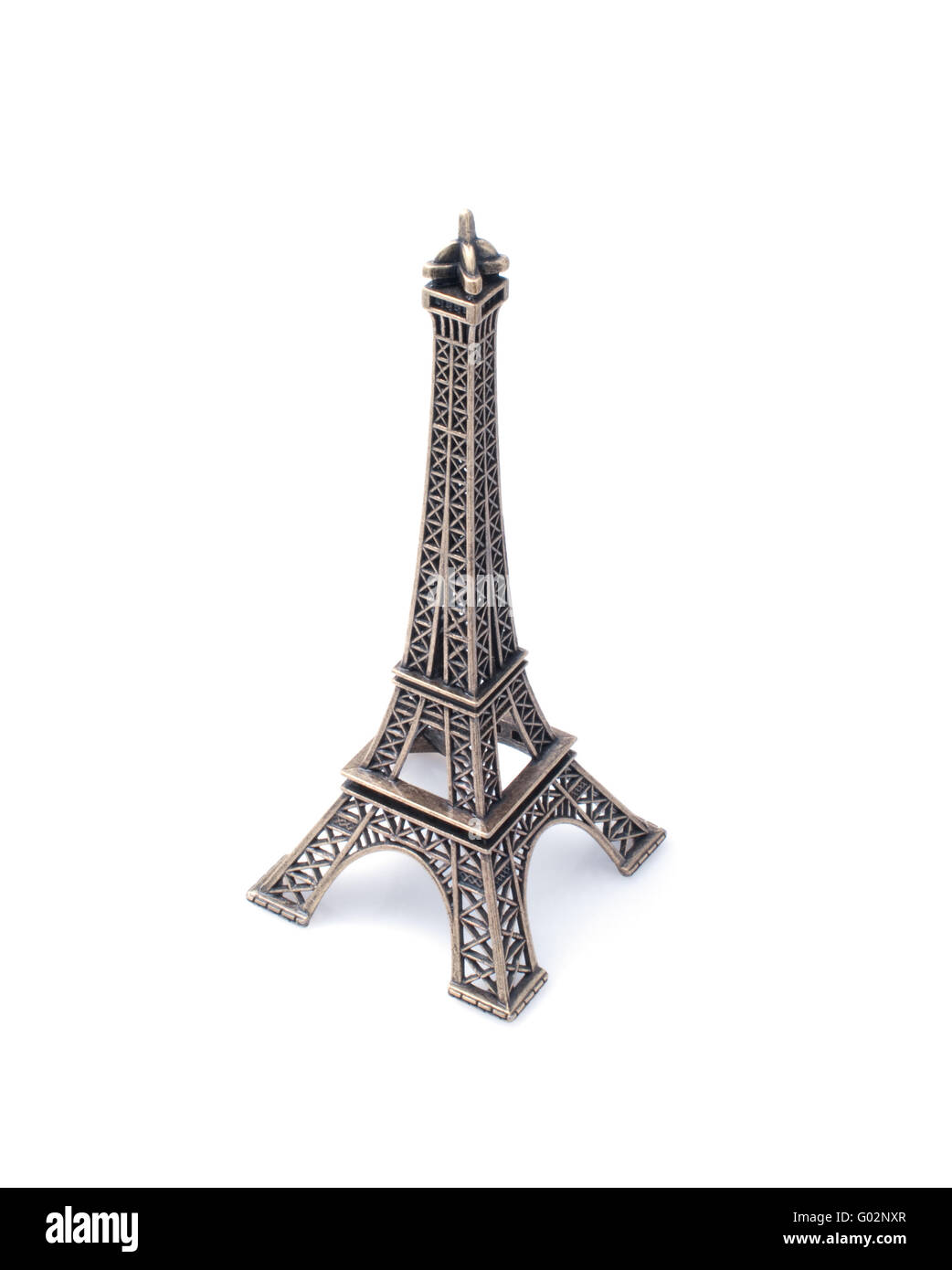Small copy of Eiffel tower figurine isolated on white background Stock ...