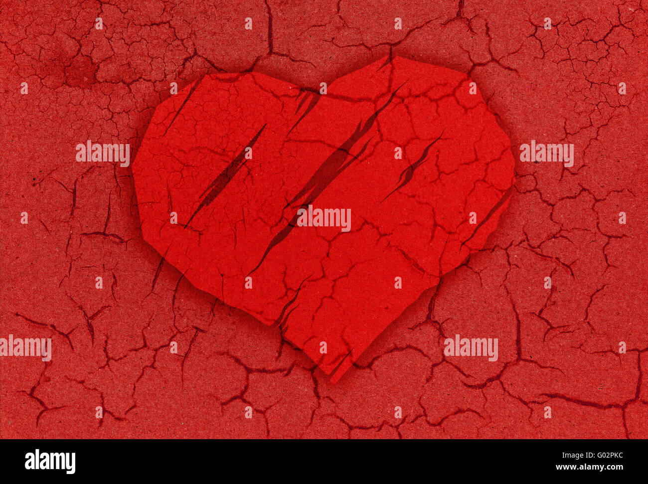 grunge paper texture with heart Stock Photo