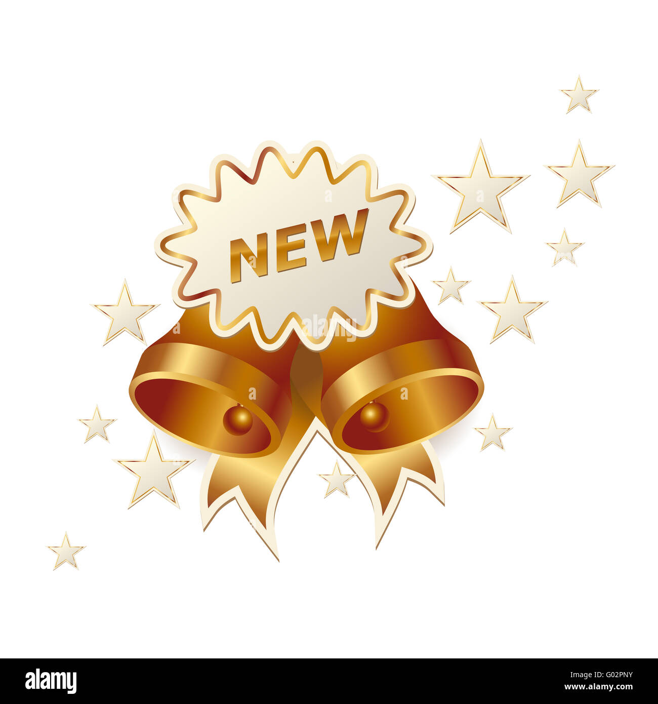 tag with bells and stars Stock Photo - Alamy